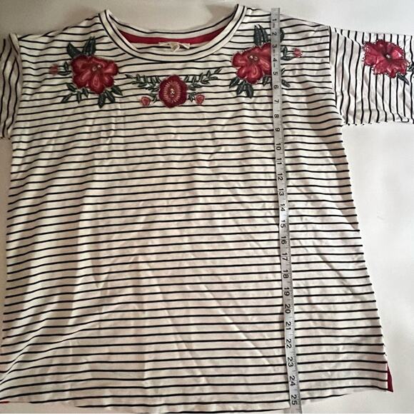 With Love Women’s 3/4 Sleeve Striped and Floral Blouse Sz L NWT - Picture 6 of 13